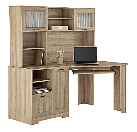 Realspace® Magellan 60"W Corner Computer Desk, Blonde Ash