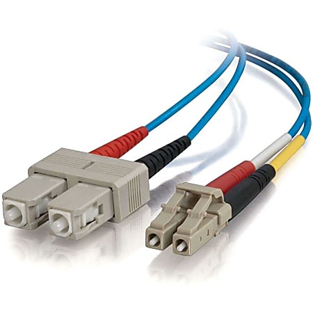 C2G-1m LC-SC 50/125 OM2 Duplex Multimode PVC Fiber Optic Cable - Blue - Fiber Optic for Network Device - LC Male - SC Male - 50/125 - Duplex Multimode - OM2 - 1m - Blue