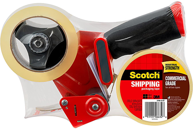 Scotch® H180 Box Sealing Tape Dispenser, 2 Rolls of Tape Included