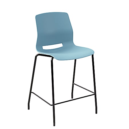 KFI Studios Imme Stacking Counter-Height Bar Stool, Sky Blue/Black