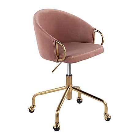 LumiSource Claire Task Chair, Blush/Gold