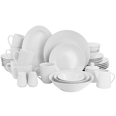 Gibson Home Classic Pearl Fine Ceramic 39-Piece Dinnerware Combo Set, White