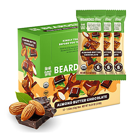 Bearded Brothers Almond Butter Chocolate Energy Bars, 1.52 Oz, Total Qty 12