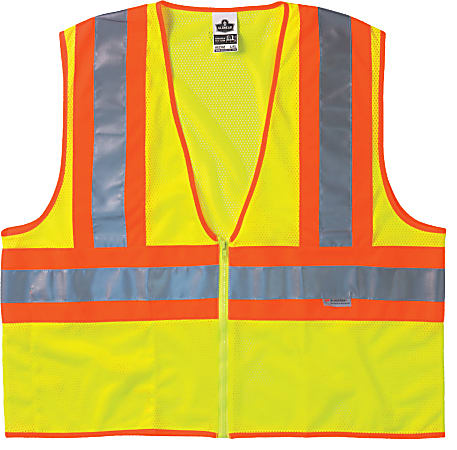 Ergodyne GloWear Safety Vest, Type R Class 2, L/XL, 2-Tone Lime, 8230Z