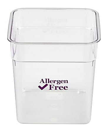 Cambro Camwear 8-Quart CamSquare Storage Containers, Allergen-Free