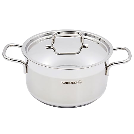 Korkmaz Alfa 2-Piece Stainless Steel Casserole Dish With Lid, 4L, Silver