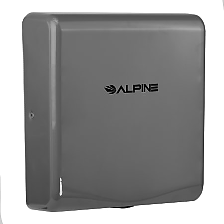 Alpine Industries Willow Commercial High-Speed Automatic Electric Hand Dryer With Wall Guard, Gray
