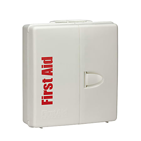 First Aid Only Smart Compliance Class A 50-Person First Aid Cabinet, 14 5/16"H x 13 5/16"W x 4"D, White