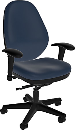 Sitmatic GoodFit Ergonomic Fabric High-Back Office Chair, Navy/Black