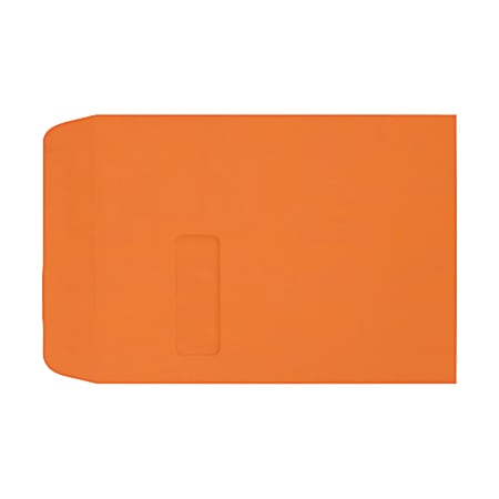 LUX #9 1/2 Open-End Window Envelopes, Top Left Window, Self-Adhesive, Mandarin, Pack Of 1,000