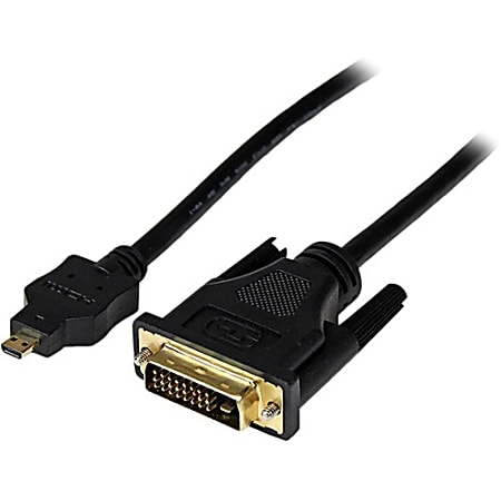 StarTech.com 3m Micro HDMI to DVI-D Cable - M/M - 9.84 ft DVI/HDMI Video Cable for Video Device, Tablet PC, Cellular Phone, Projector - First End: 1 x HDMI (Micro Type D) Male Digital Audio/Video - Second End: 1 x DVI-D Male Digital Video