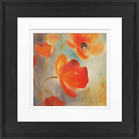 Timeless Frames Alexis Framed Floral Artwork, 8" x 8", Black Frame, Poppies In Bloom I