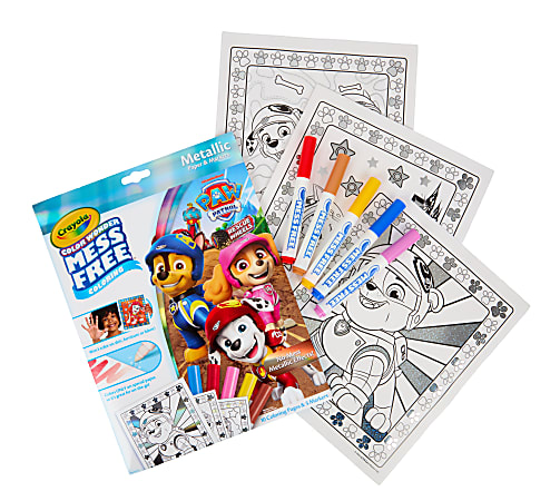 Crayola PAW Patrol Color Wonder Metallic Mess Free Coloring Set, Gift for Kids, 3, 4, 5, 6