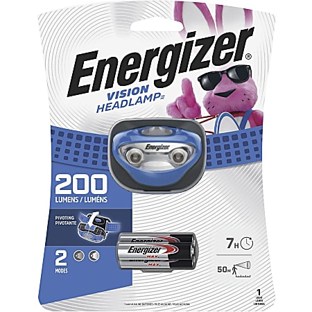 Energizer Vision LED Headlamp - LED - 80 lm Lumen - 3 x AAA - Battery - Blue
