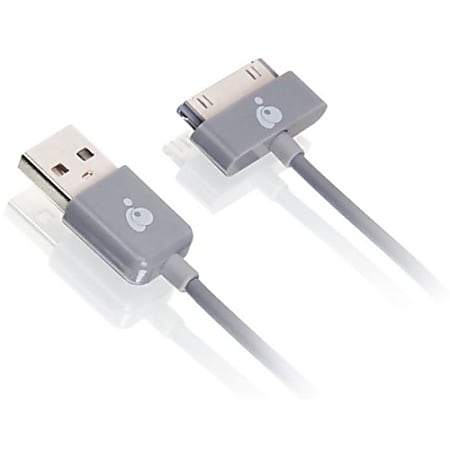 IOGEAR 6.5ft (2m) USB to 30-Pin Cable - 6.56 ft Proprietary/USB Data Transfer Cable for iPad, iPod, iPhone - First End: 1 x Type A Male USB - Second End: 1 x Male Proprietary Connector - MFI - Gray - 1 Pack
