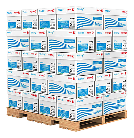 Xerox® Vitality™ Pastel Color Multi-Use Printer & Copy Paper, 400 Reams, Green, Letter (8.5" x 11"), 200000 Sheets Per Pallet, 20 Lb
