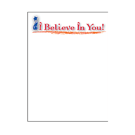 The Master Teacher® I Believe In You Notepads, 4 1/4" x 5 1/2", 75 Pages, Blue/Orange/Red, Pack Of 2