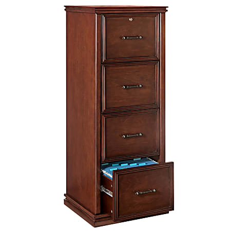 Realspace® Premium 18-9/10"D Vertical 4-Drawer File Cabinet, Dark Cherry