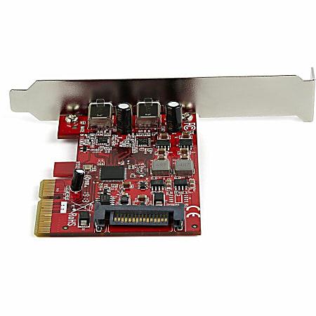 Carte PCIe USB-C 10 Gbps - 2 Ports USB 3.2 Gen 2, Pour PC Fixe, Chipset ASM3142