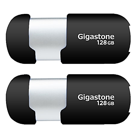Dane-Elec Gigastone USB 2.0 Flash Drive, 128GB, Black/Silver
