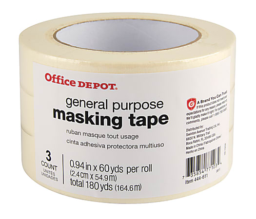 Duck Brand General Purpose Masking Tape Roll Removable 34 x 60 Yd Beige -  Office Depot