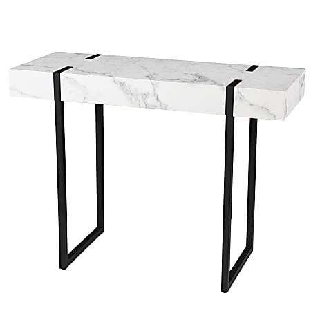 SEI Furniture Rangley Modern Faux Marble Console Table,