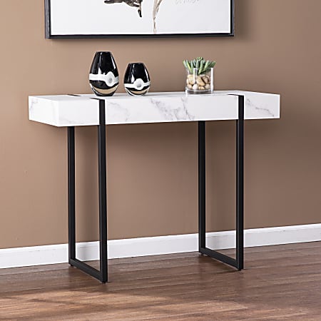SEI Furniture Rangley Modern Faux Marble Console Table 29 34 H x 39 14 ...