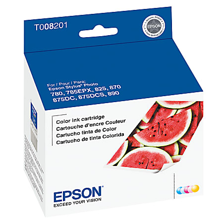Epson® T008 Cyan/Magenta/Yellow Ink Cartridge, T008201