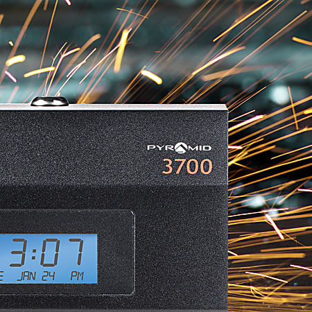 Pyramid 2500 Time Clock Bundle - Auto Align, Top Load, With Cards, Ribbon & Rack For Business
