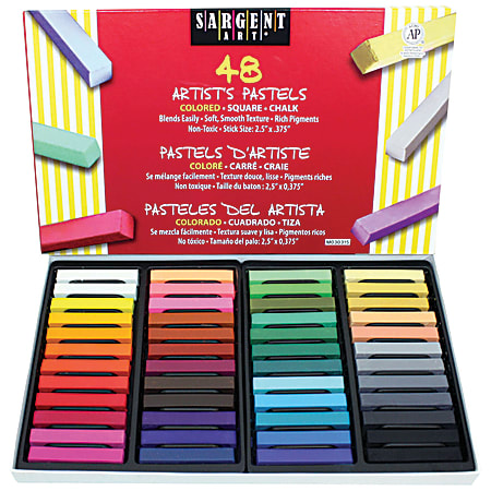 Sargent Art® Artist Square Chalk Pastels, Assorted, Pack of 48