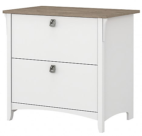 Bush Furniture Salinas 31-3/4"W x 20"D Lateral 2-Drawer File Cabinet, Shiplap Gray/Pure White, Standard Delivery