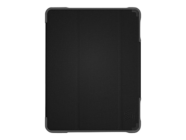 STM dux Plus Duo - Flip cover for tablet - polycarbonate, thermoplastic polyurethane (TPU) - black - for Apple 10.2-inch iPad (7th generation)