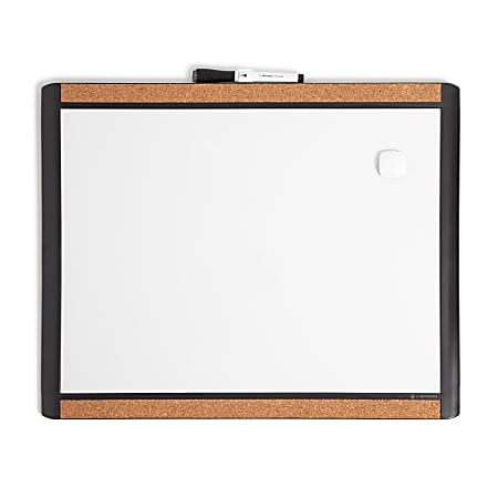 U Brands PINIT Magnetic Dry-Erase Board, 20" X 16", Black Frame (426U00-01)