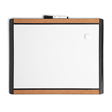 U Brands® PINIT Magnetic Dry-Erase Board, Steel, 16” x 20”, White, Black Plastic Frame