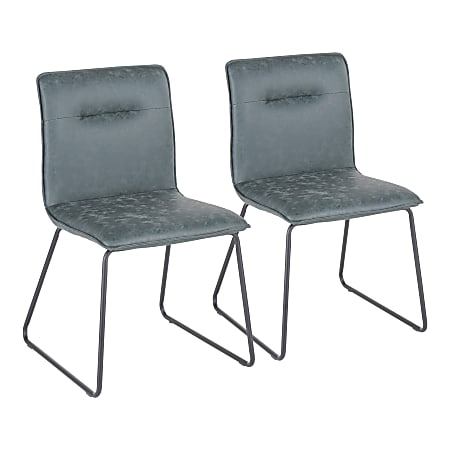 LumiSource Casper Chairs, Black/Green, Set Of 2 Chairs