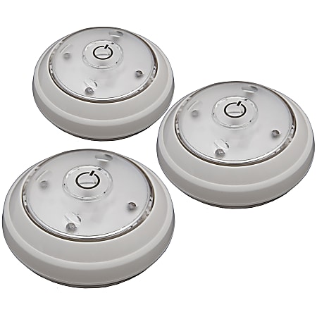 Lancer And Loader Rite Lite™ LED Wireless Puck Lights, White, Pack Of 3