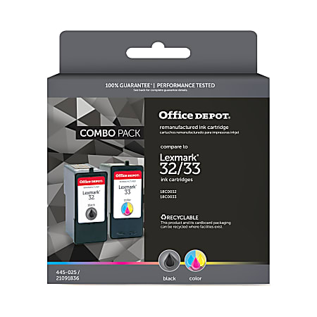 Office Depot® Brand Remanufactured Black And Tri-Color Ink Cartridge Replacement For Lexmark™ 32, 33, Pack Of 2, ODL32, 33