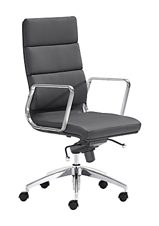 Zuo Modern® Engineer High-Back Office Chair, Black