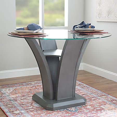 Powell Robey 5 Piece Wood Dining Set Gray