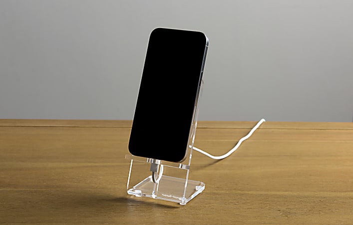 Russell & Hazel Acrylic Phone Dock, 6”H x 3-3/8”W x 3”D, Clear