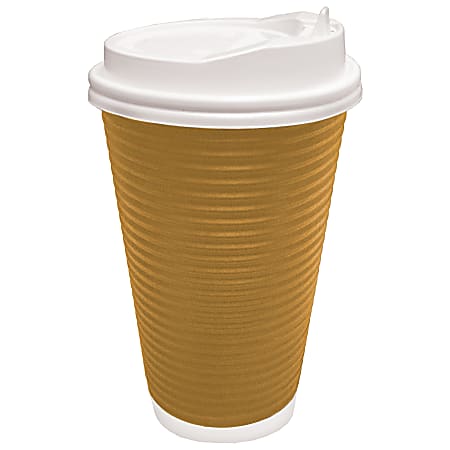 Amscan Kraft Paper Coffee Cups, 12 Oz, Brown, Pack Of 50 Cups, Case Of 3 Packs