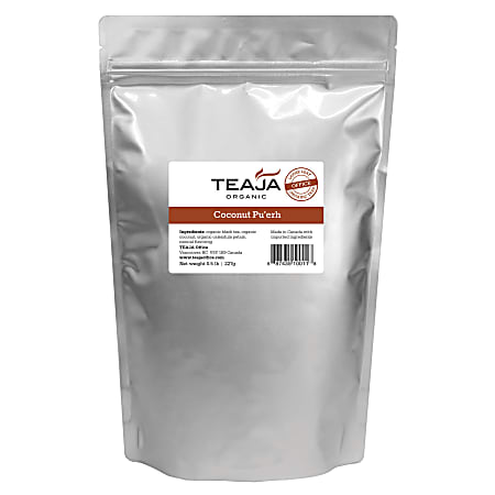 Teaja Organic Loose-Leaf Tea, Coconut Pu'erh, 8 Oz Bag