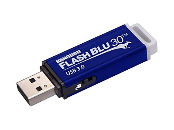 Kanguru FlashBlu30 with Physical Write Protect Switch SuperSpeed USB 3.0 Flash Drive, 8GB