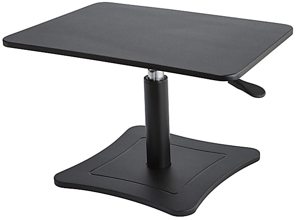 Victor High Rise Collection Height Adjustable Wood Laptop Desk Riser 15 14 H x 21 W x 13 D Black Office Depot