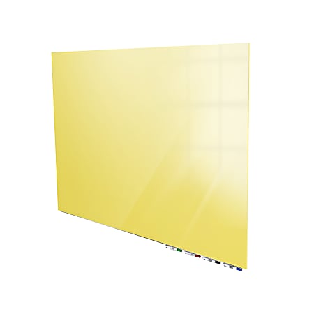 Ghent Aria Low Profile Magnetic Dry-Erase Whiteboard, Glass, 48” x 120”, Yellow