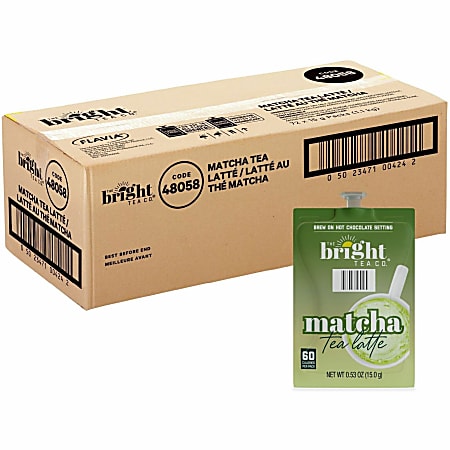 The Bright Tea Co. Matcha Latte Freshpack - Compatible with Flavia Aroma, Flavia Creation 300, FLAVIA Creation 600 - 72 / Carton