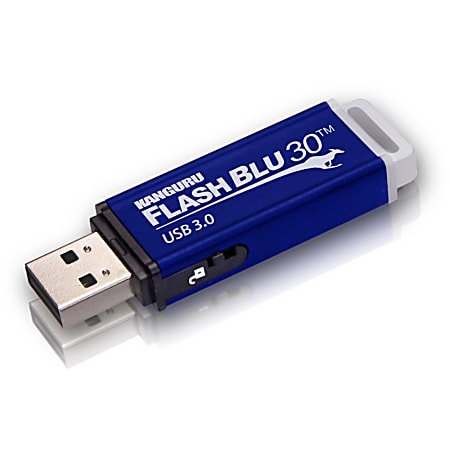 Kanguru FlashBlu30 with Physical Write Protect Switch SuperSpeed USB 3.0 Flash Drive, 64GB