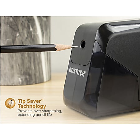 Bostitch BPS4 Battery Powered Pencil Sharpener - Battery Powered - Black - 1 Each