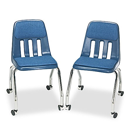 Virco® Padded Teacher's Chair, 30"H x 18 5/8"W x 21"D, Navy/Chrome