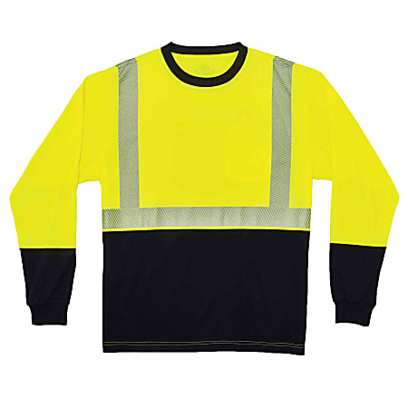 Ergodyne GloWear 8281BK Type R Class 2 Performance Long Sleeve T-Shirt, 5X, Lime
